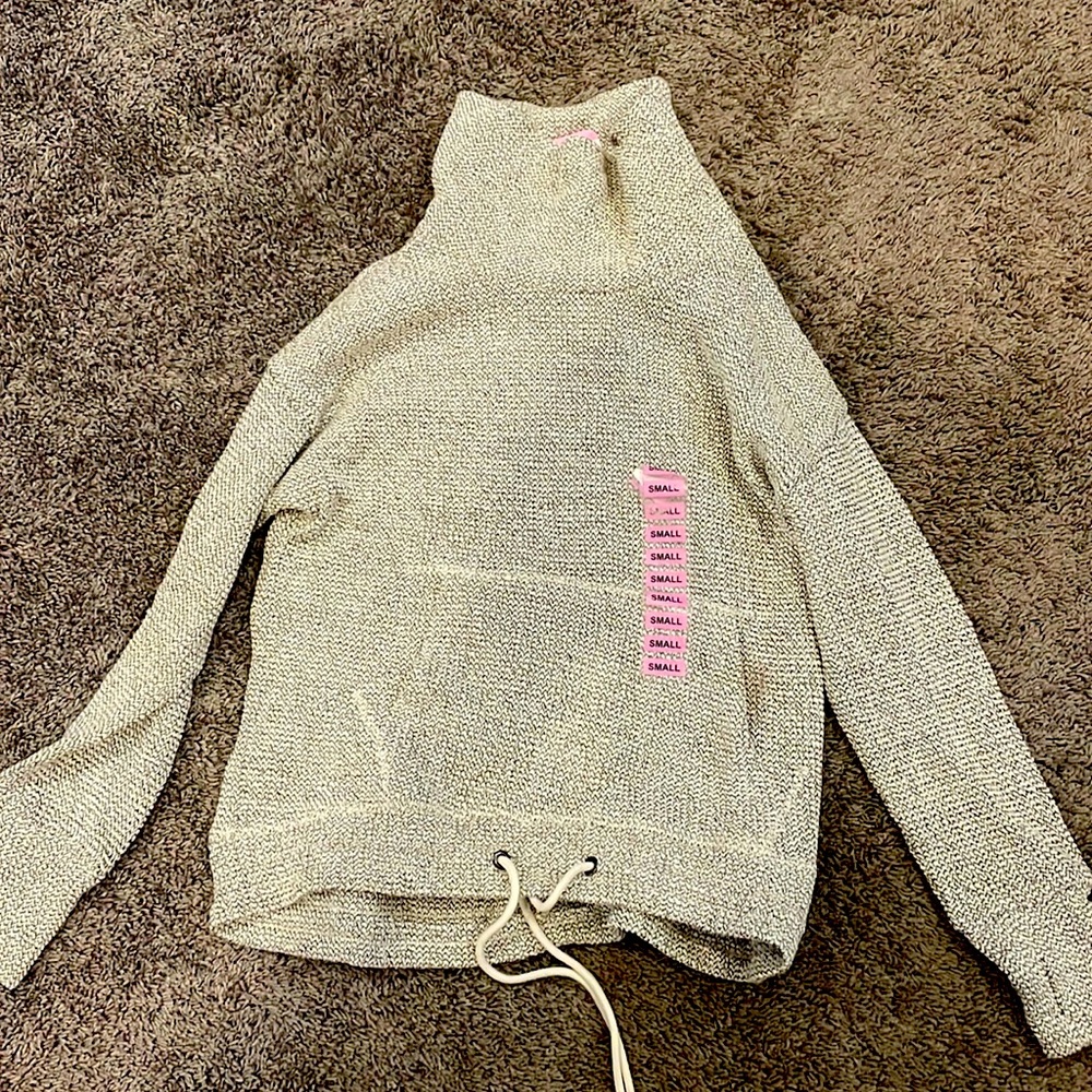 Funnel Neck kangaroo pocket thumbholes sweater